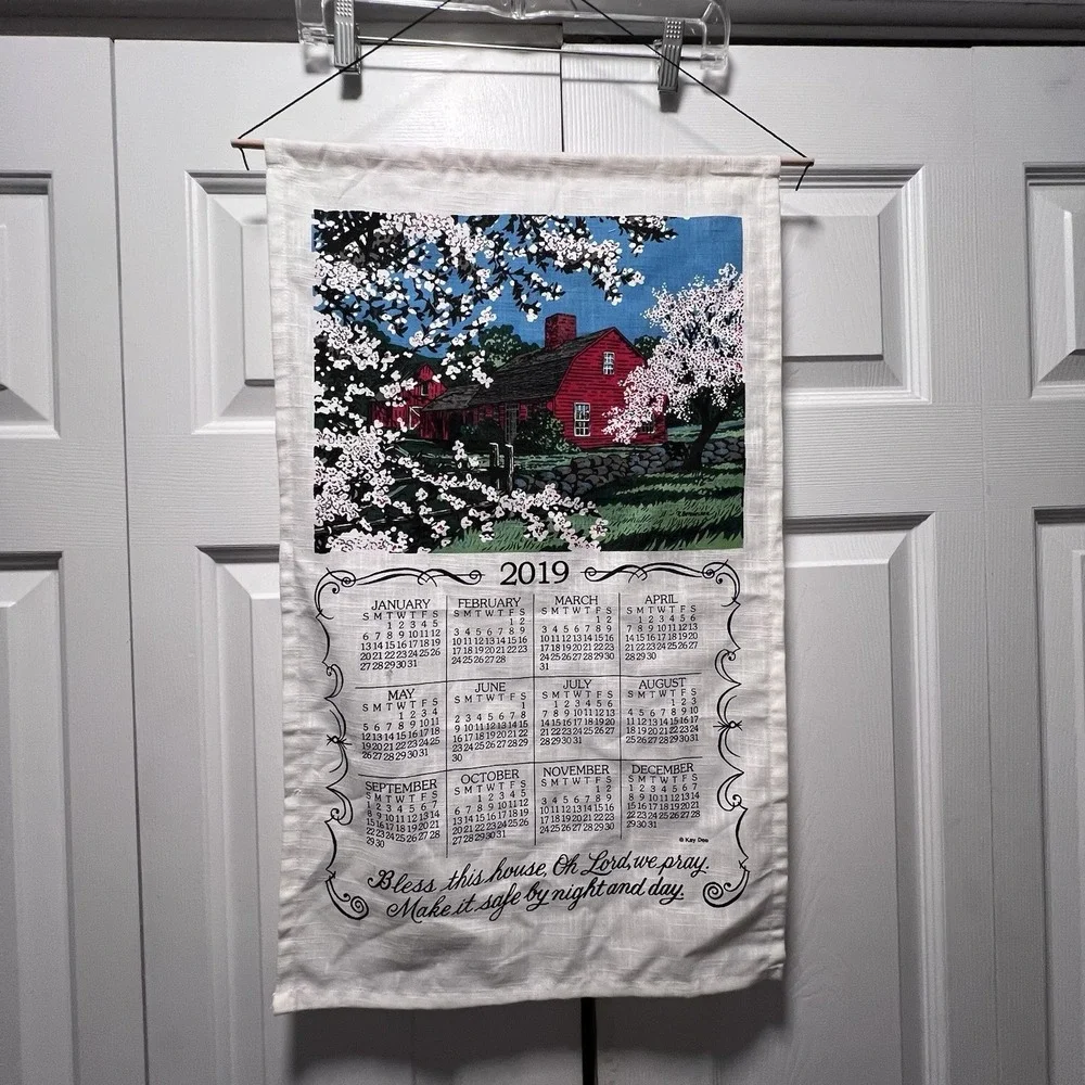 2019 Hanging Tea Towel Calendar Bless This House Red Barn Kay Dee 16